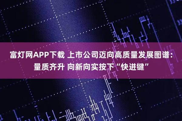 富灯网APP下载 上市公司迈向高质量发展图谱：量质齐升 向新向实按下“快进键”